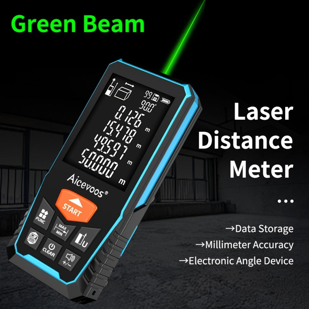 Laser Distance Meter Green Beam Digital Rangefinder 50M 70M 100M 120M Laser Tape Measure with LCD Display for Construction Surveying Indoor Outdoor Measuring