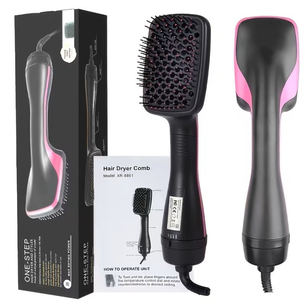 3-in-1 Hot Air Brush Hair Dryer Straightener Comb | Ionic Blow Dryer Brush with Negative Ion Frizz Control, Anti-Scald, Wet & Dry Use ¨C Salon Styler for All Hair Types, 110V