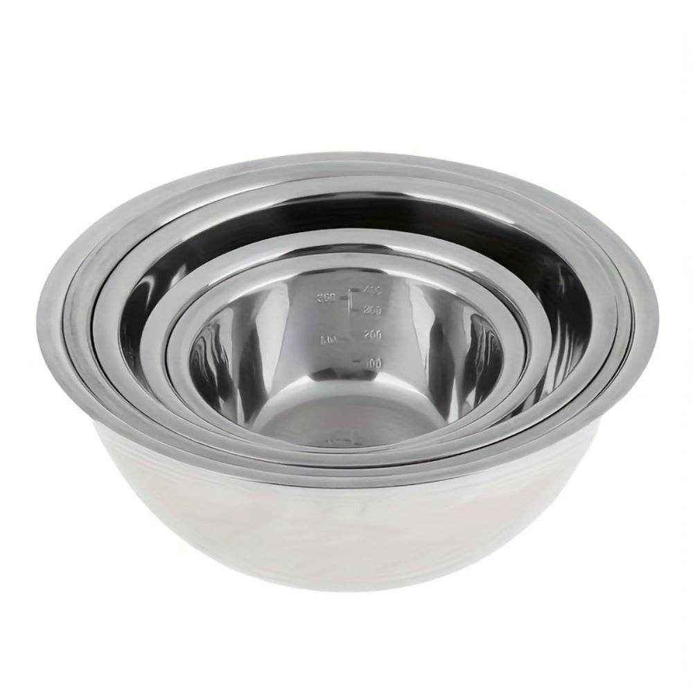 Stainless Steel Mixing Bowl Set 5-Pack with Measurement Markings for Kitchen Cooking Baking Salad Vegetable Washing Fruit Serving & Meal Prep ¨C Stackable Nesting Bowls