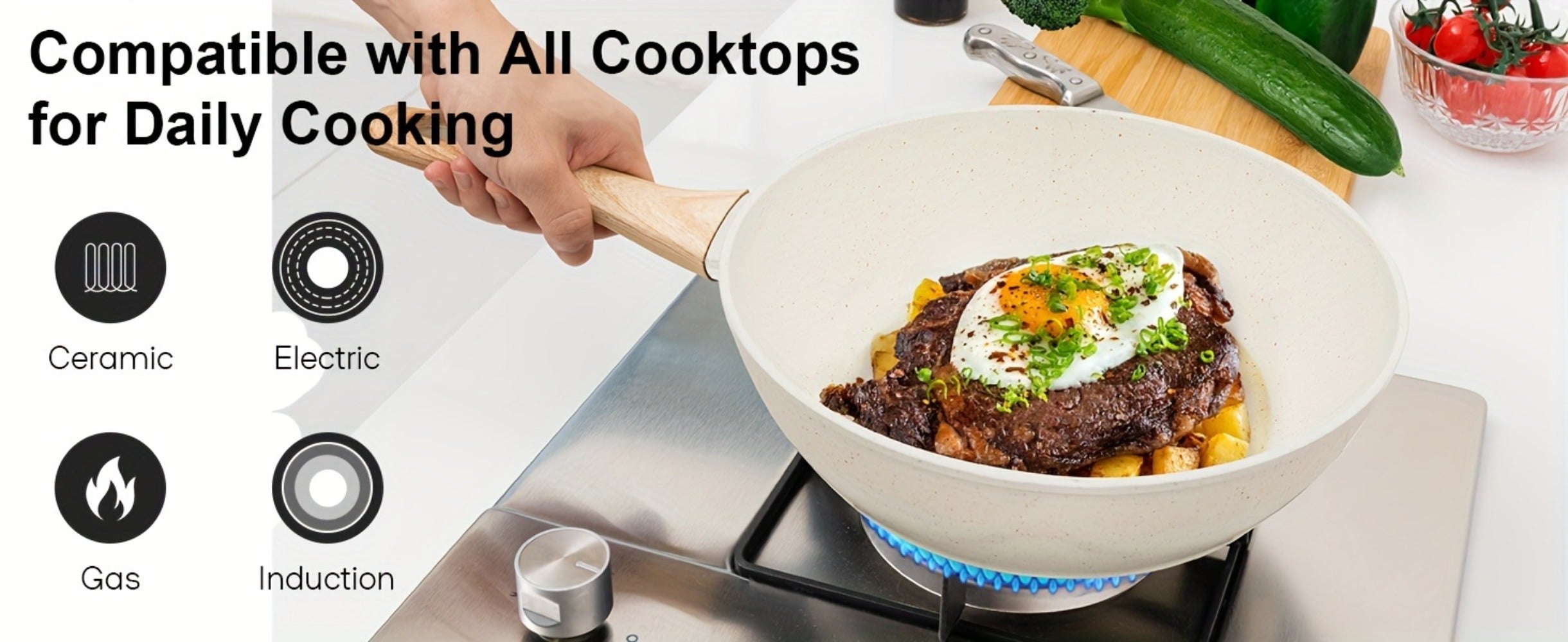 Granite Nonstick Cookware Set ¨C Frying Pans, Pots & Lids, Non-stick Coating, Induction & Electric Stove Compatible, Kitchen Essentials Gift Set