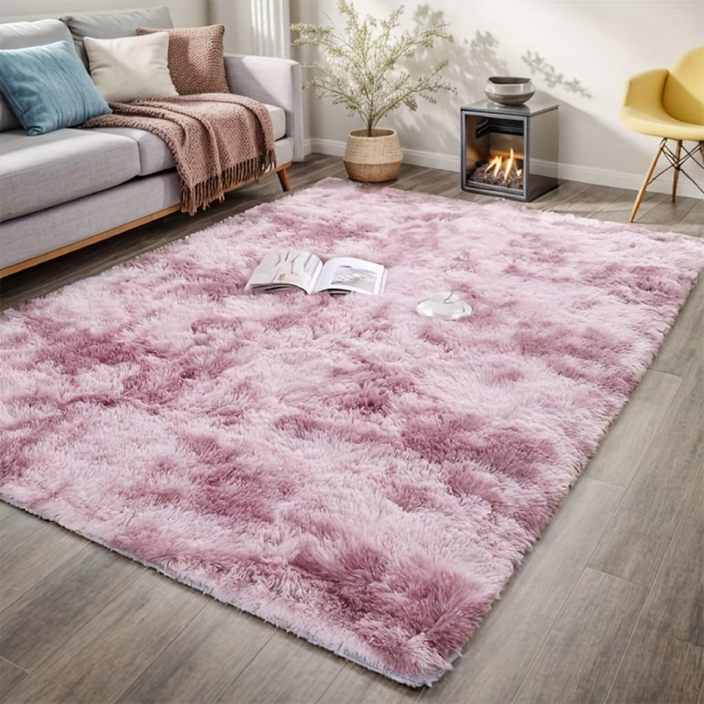 Fluffy Rug Plush Soft Indoor Carpet Non-Slip for Living Room Bedroom Hallway Runner Nursery Kids Play Area ¡ª Tie Dye & Solid Colors Multiple Sizes