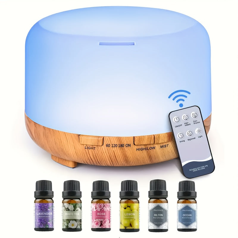 Essential Oil Diffuser Humidifier with 7 Color Night Light & Auto Shut-Off | USB Ultrasonic Aromatherapy Diffuser for Home, Office, Yoga & Spa | 300ML 500ML 16.91oz