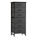 6 Drawer Fabric Dresser with Steel Frame Wooden Top - Storage Chest Organizer for Bedroom Closet Hallway Living Room