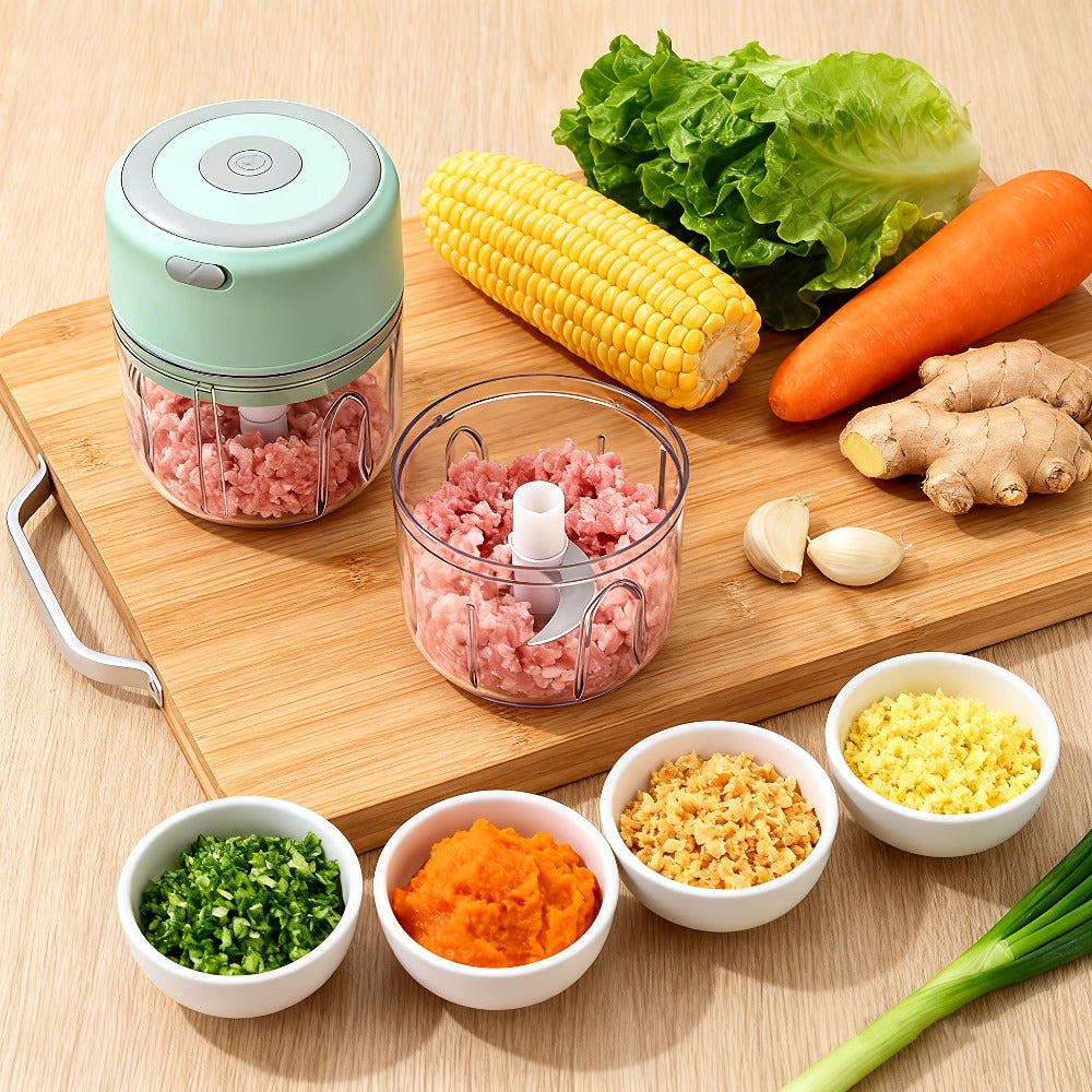 Mini Food Processor USB Rechargeable Electric Chopper 9.47oz ¨C Portable Wireless Meat Grinder & Blender for Garlic, Vegetables, Fruit, Ginger & Chili, Compact Kitchen Tool for Home Office Travel