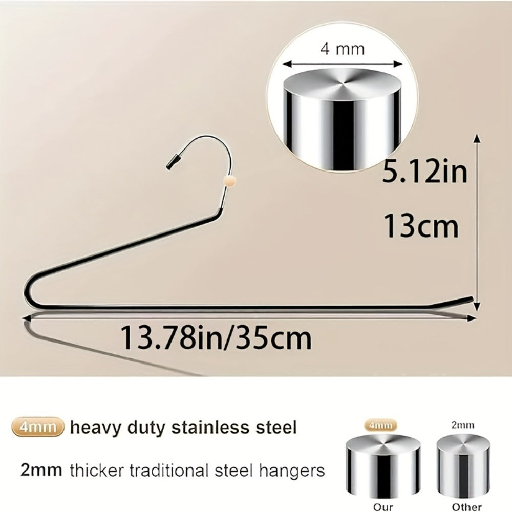 Pants Hangers Metal Open Leg Non-Slip - Heavy Duty Trouser Jeans Hanger for Wardrobe, Space Saving, Black or White, 10/20/30/50pcs