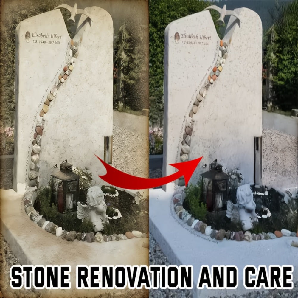 Stone Care Agent for Tombstone Memorial Stone Cleaner Quickly Restores Original Color Glycerin-Enhanced Deep Care Formula Unscented Compact with Cleaning Towel 2.37oz Grave Marker Restoration Kit