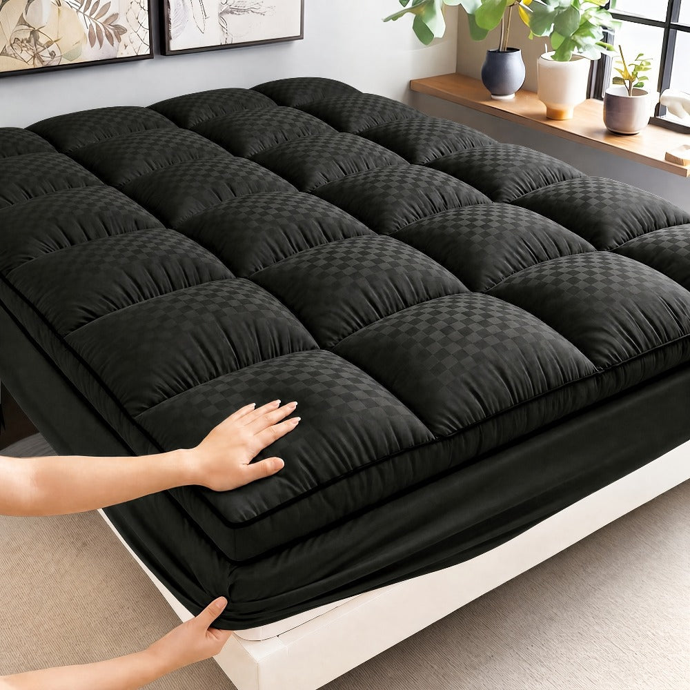Quilted Mattress Pad Soft Mattress Protector | Machine Washable 500GSM 100% Polyester Deep Pocket 8-12 Inch Fitted Bed Cover Twin Full Queen King California King 4 Colors