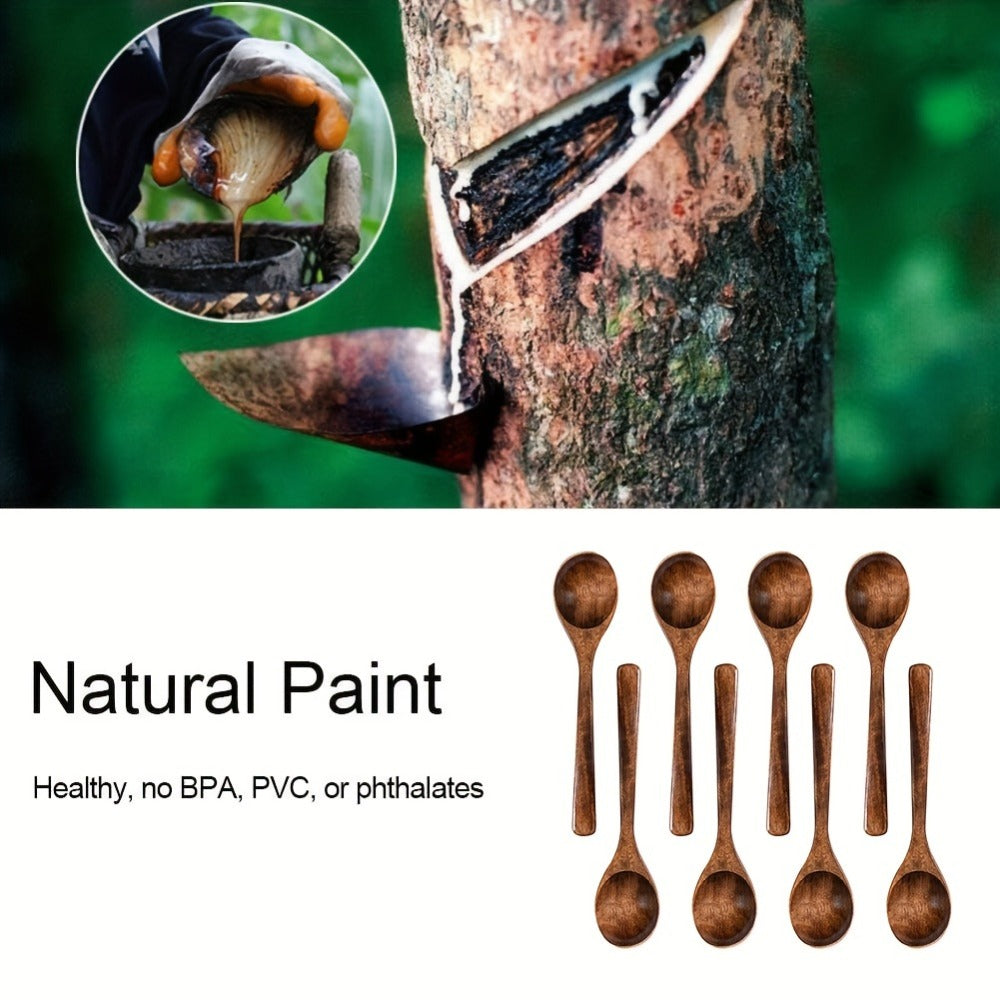Wooden Spoons for Eating 8pcs ¨C 7.28 Inch Small Wood Teaspoons for Stirring Coffee, Tea, Honey, Cooking & Serving Soup Dessert, Wooden Spoon Set