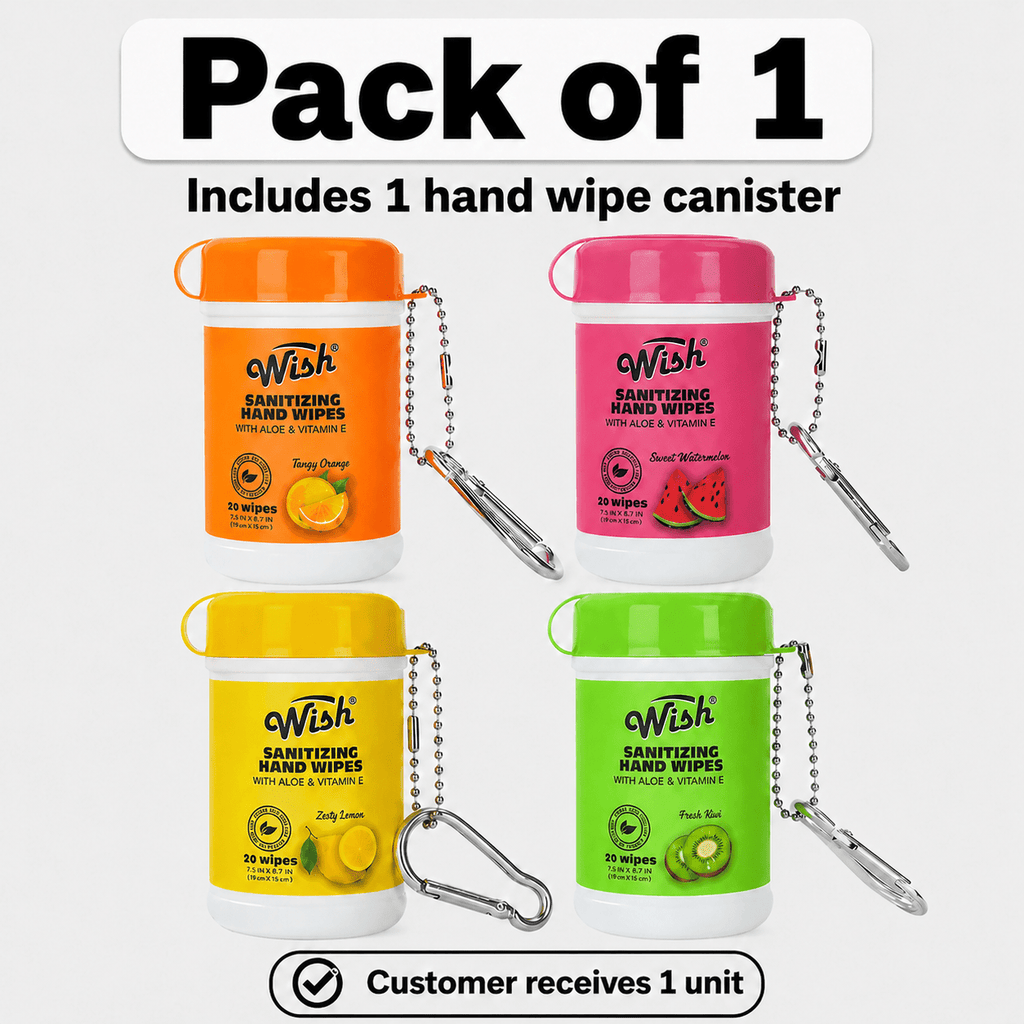 Disposable Hand Wipes Assorted Packs - Portable Travel Size Hand Cleaning Wipes for Everyday Use | Compact Scented Wipes for Purse, Bag, Office, Home & Outdoor | Available in 1, 2, 3, 4, 6 & 8 Packs