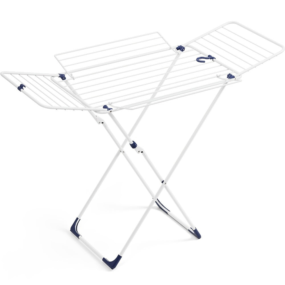 Clothes Drying Rack Foldable 4-Wing Large Capacity Metal Laundry Rack Free Standing Indoor Outdoor Space Saving Airer 55x38 In