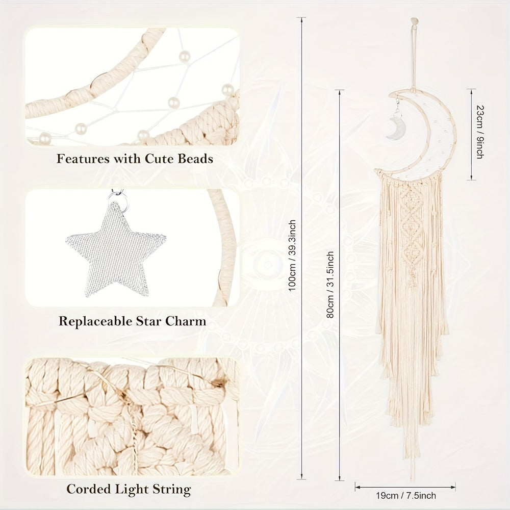Dream Catcher Boho Wall Decor Set of 4, Woven Fabric Bohemian Dream Catchers for Bedroom Room Decor, Birthday Gift for Women Mom Grandma Teenage Girls