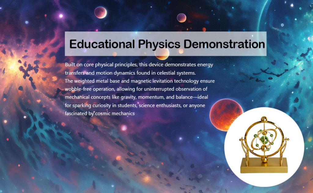 Perpetual Motion Pendulum Desk Decor - Cosmic Swing Solar System Planets Atomic Model Science Demonstration Self-Running No Battery Office Home Physics Gift