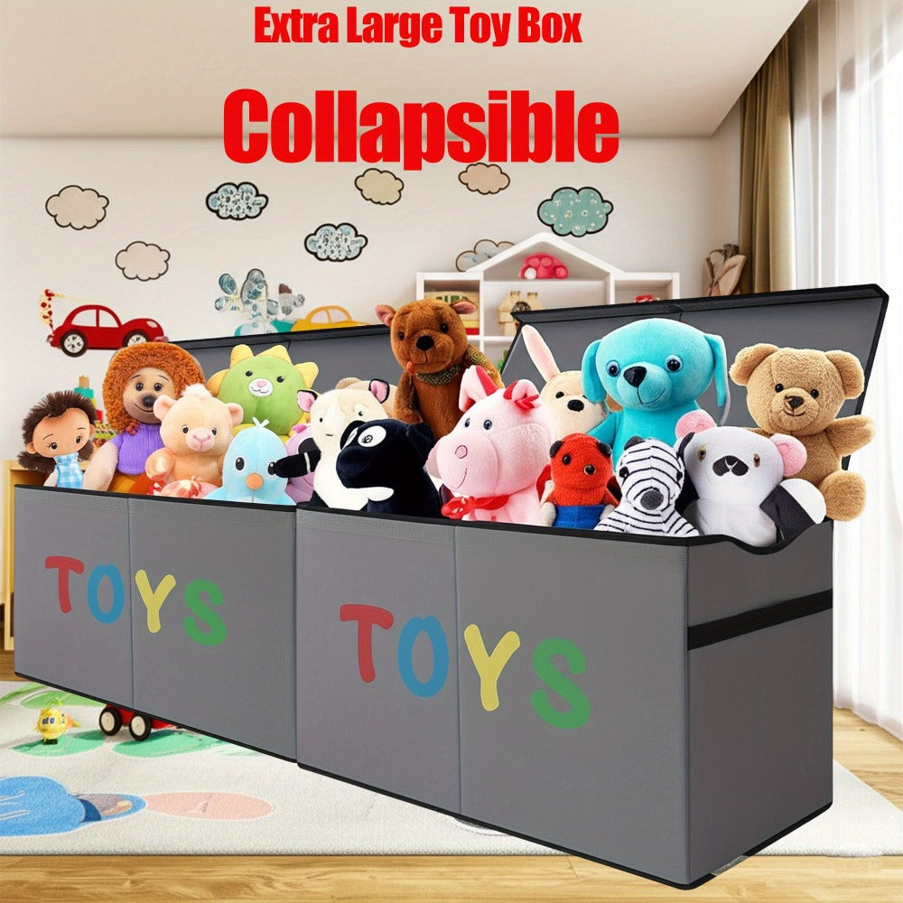 Collapsible Storage Box with Lids and Adjustable Dividers ¨C 64 Gallon Extra Large Foldable Storage Bin Chest Organizer for Bedroom Closet Toys Clothes 54¡±x16¡±x14¡±