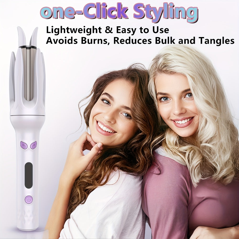 Automatic Hair Curler 28mm Barrel Negative Ion Technology 4 Temperature Settings Fast Heating Portable Travel Hair Curling Wand for Easy Curls Women Gift