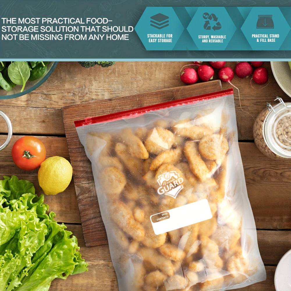 Heavy Duty Slider Storage Bags Ziplock Freezer Bags for Food Fruit Meat Vegetable Grain Kitchen