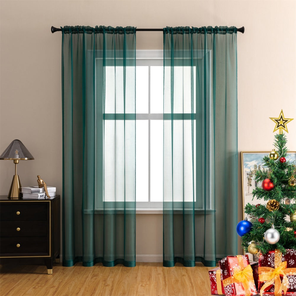 Sheer Curtains 2 Panels Rod Pocket ¨C Light Filtering Privacy Window Drapes for Living Room Bedroom Modern Home Decor