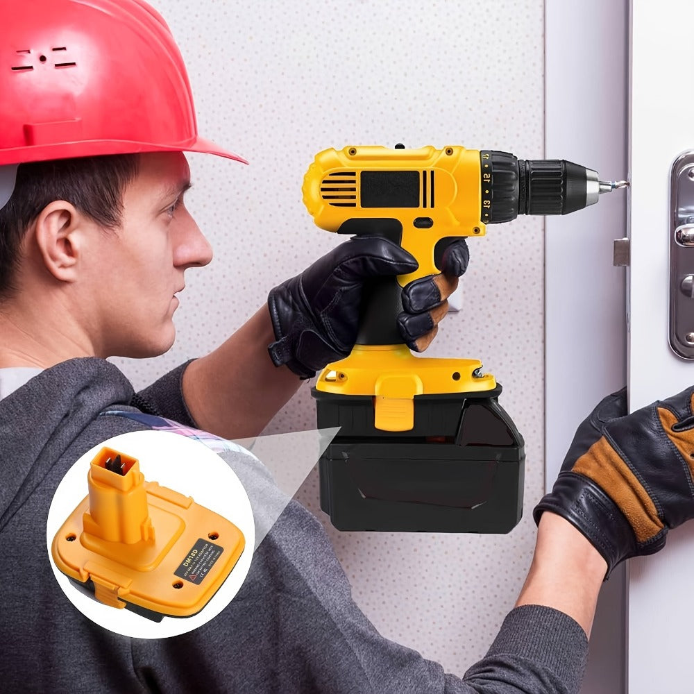 DM18D Battery Adapter for DeWalt 18V XRP NiCad NiMh Cordless Tools Compatible with DeWalt 20V Li-ion or MK 18V Red Tools Li-ion Replaces DeWalt 18V Battery 2 Pack or 4 Pack Adapter Only