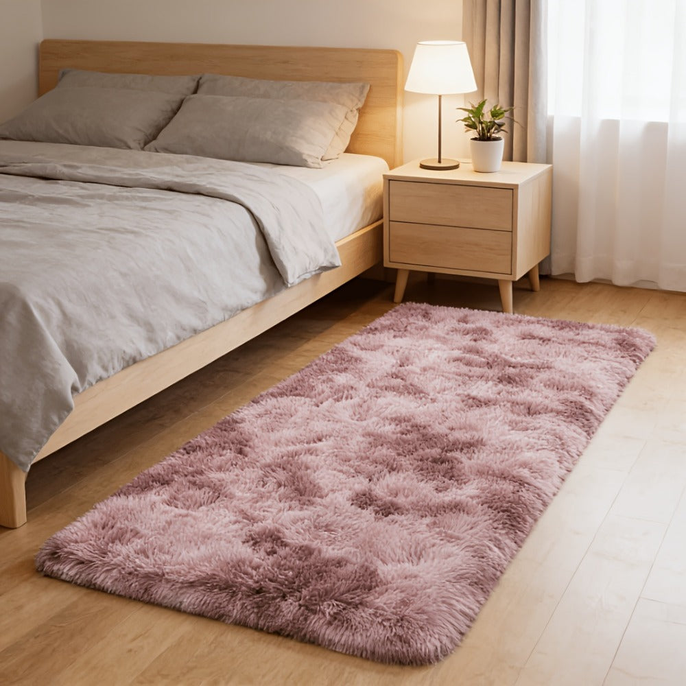 Fluffy Area Rug Tie-Dye Soft Carpet for Living Room Bedroom Office Thickened 1000g/©O Machine-Woven Indoor Mat Multi-Color Multi-Size Dark Gray Light Grey Khaki Pink Black White Purple