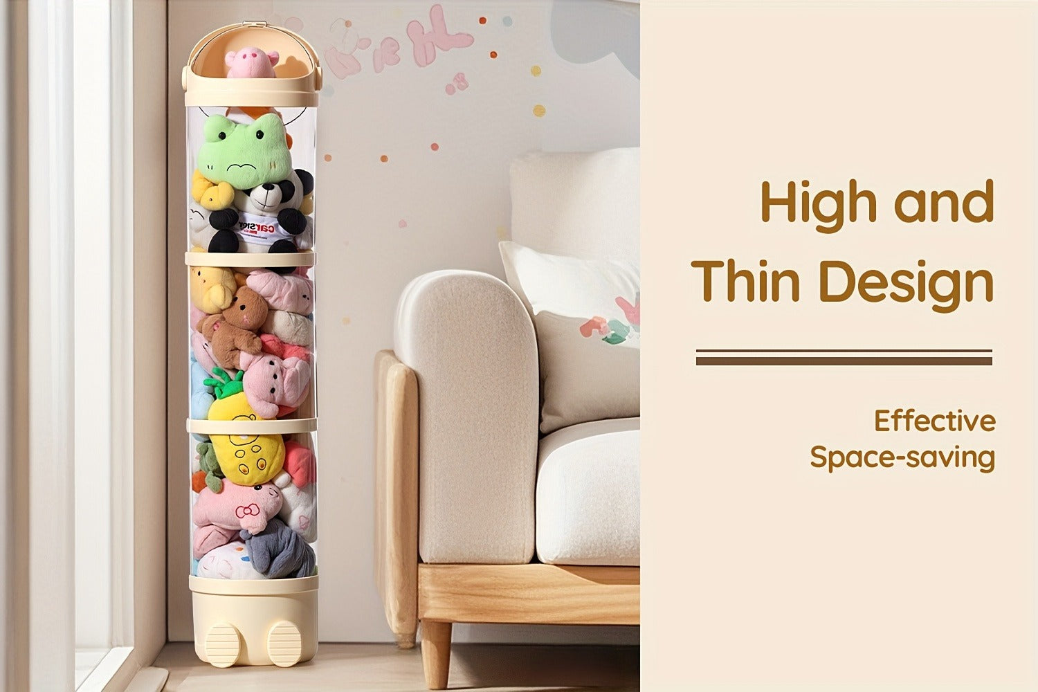 Stuffed Animal Storage Tower ¨C Clear Plastic Toy Organizer with Layered Shelves, Visible Spacious Display Box for Kids Room, Living Room & Bedroom, Great Christmas Gift for Girls