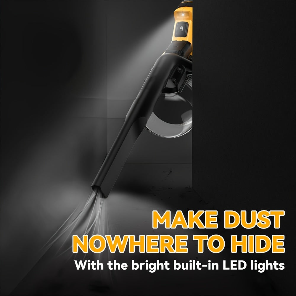 Cordless Handheld Vacuum Cleaner Compatible with DeWalt 20V Battery ¨C 500W Motor, 46 CFM, HEPA Filtration, Portable Car Vacuum for Hard Floor, Pet Hair, Car Interior Cleaning (Battery Not Included)