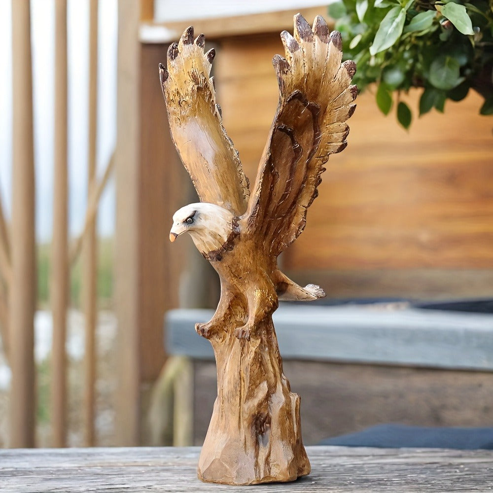 Eagle Statue 15.5-Inch Lifelike Resin Sculpture, Majestic Bald Eagle Figurine for Outdoor Garden, Patio, Yard & Indoor Home Decor ¡ª Classic Wildlife Art Accent, Housewarming & Holiday Gift
