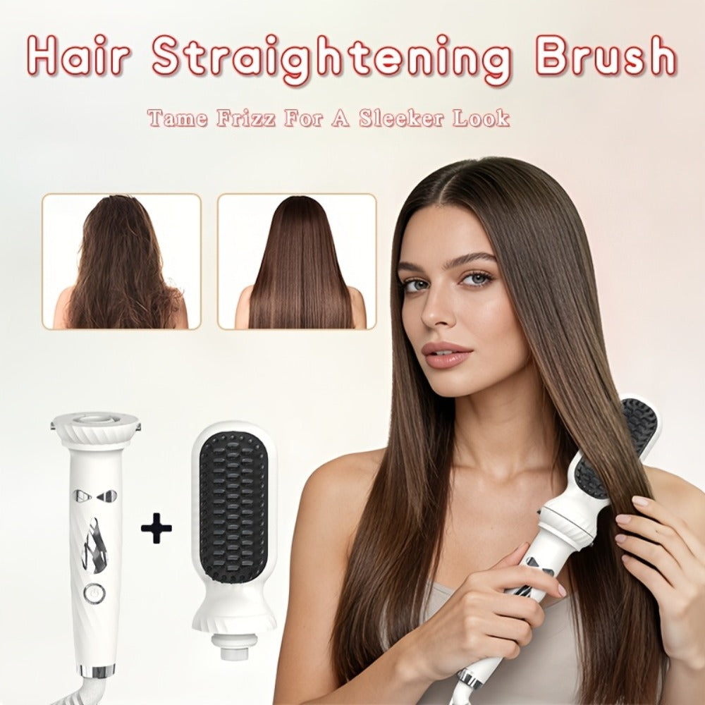 5-in-1 Hair Styler Set with Interchangeable Curling Wand & Straightening Brush - Multi Barrel Curling Iron Kit for Waves, Curls & Volume, Works on All Hair Types, Salon Results at Home, 3 Colors