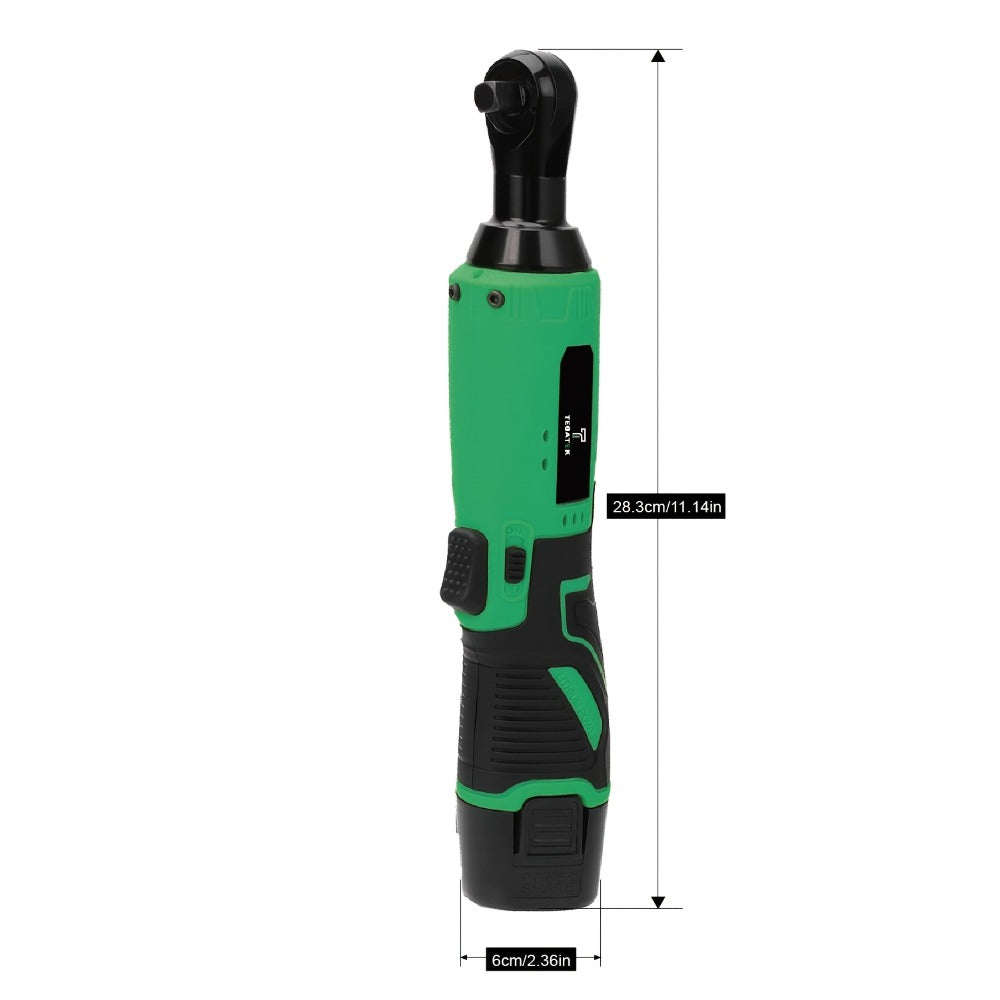 12V Cordless Ratchet Wrench Set 3/8¡± Drive | 40 Ft-lbs Torque, Variable Speed Trigger, Lithium-Ion Battery, 7 Sockets Included