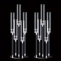 Acrylic Candelabra Centerpiece 5-Arm Clear Candle Holder Set for Wedding Table Decor Birthday Party Christmas Thanksgiving Candlelight Dinner