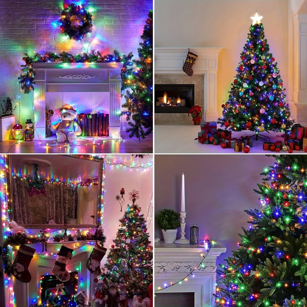 500 LED Christmas String Lights 170 Feet ¨C 8 Lighting Modes with Memory Plug, Transparent Wire Outdoor Lights for Christmas Tree, Party, Balcony & Holiday Decoration ¨C Warm White & Multicolor