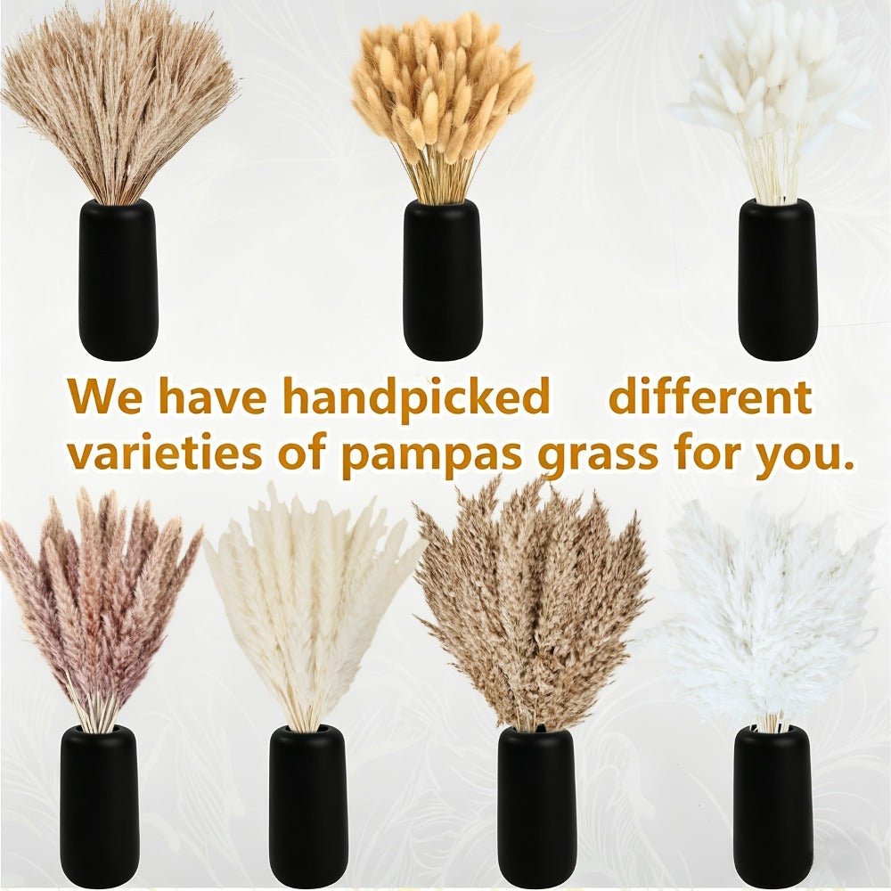 Dried Pampas Grass Decor Bouquet ¨C Natural Fluffy Pampas Stems for Boho Wedding Centerpiece, Living Room Vase Filler, Nursery & Home Decor, Aesthetic Dried Flowers Arrangement, 110 or 300 Pcs