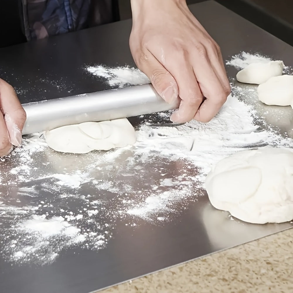 Stainless Steel Cutting Board Extra Large, Heavy Duty Kitchen Chopping Board for Meat Vegetables Dough, Corrosion Resistant Non-Porous Food Prep Surface, Easy Clean Baking & Kneading Board, XL & XXL Sizes