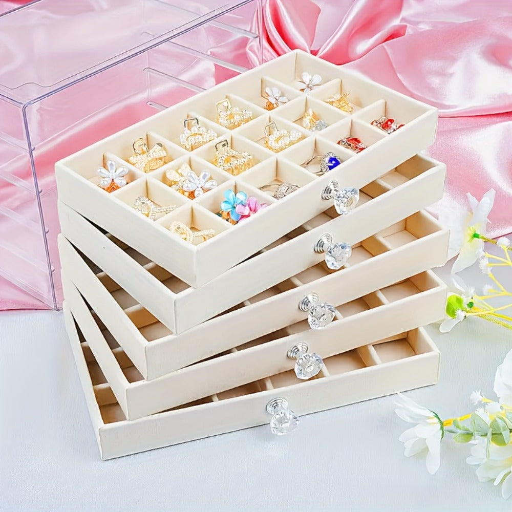 5-Tier Jewelry Box Organizer with Drawer Luxury Glam Storage