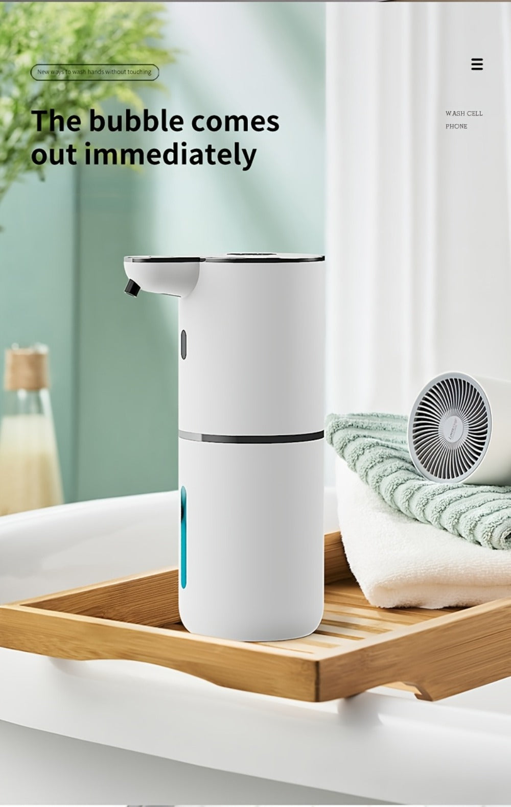 Automatic Sensor Soap Dispenser Foam Type 6 Gear Digital Display - Rechargeable Touchless Large Capacity Countertop or Wall Mount | Black White | Kitchen Bathroom Restroom Hands Free