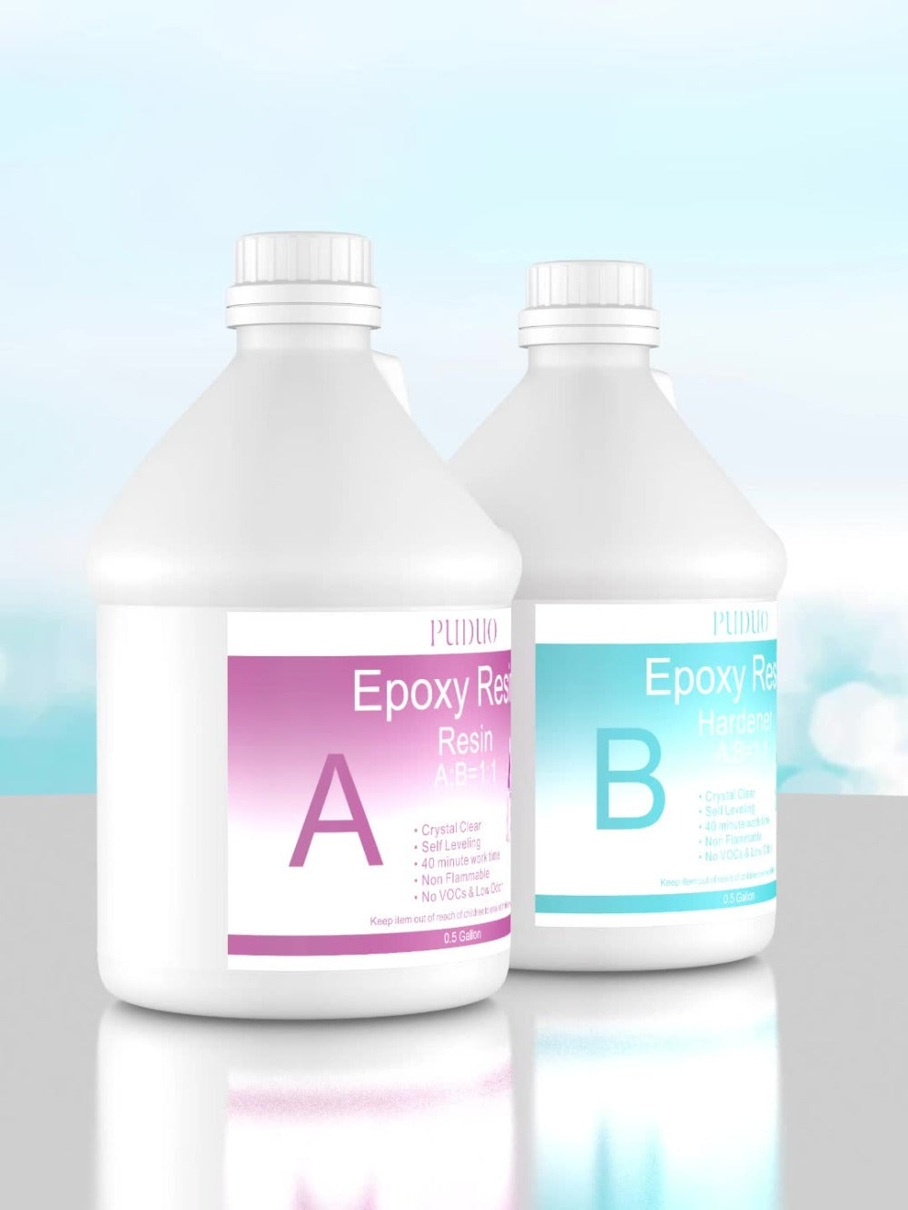 Epoxy Resin Kit Ultra Clear Bubble-Free Self-Leveling ¨C 2-Part Casting & Coating Resin for River Tables Countertops Crafts, Yellowing-Resistant Fast Cure Formula