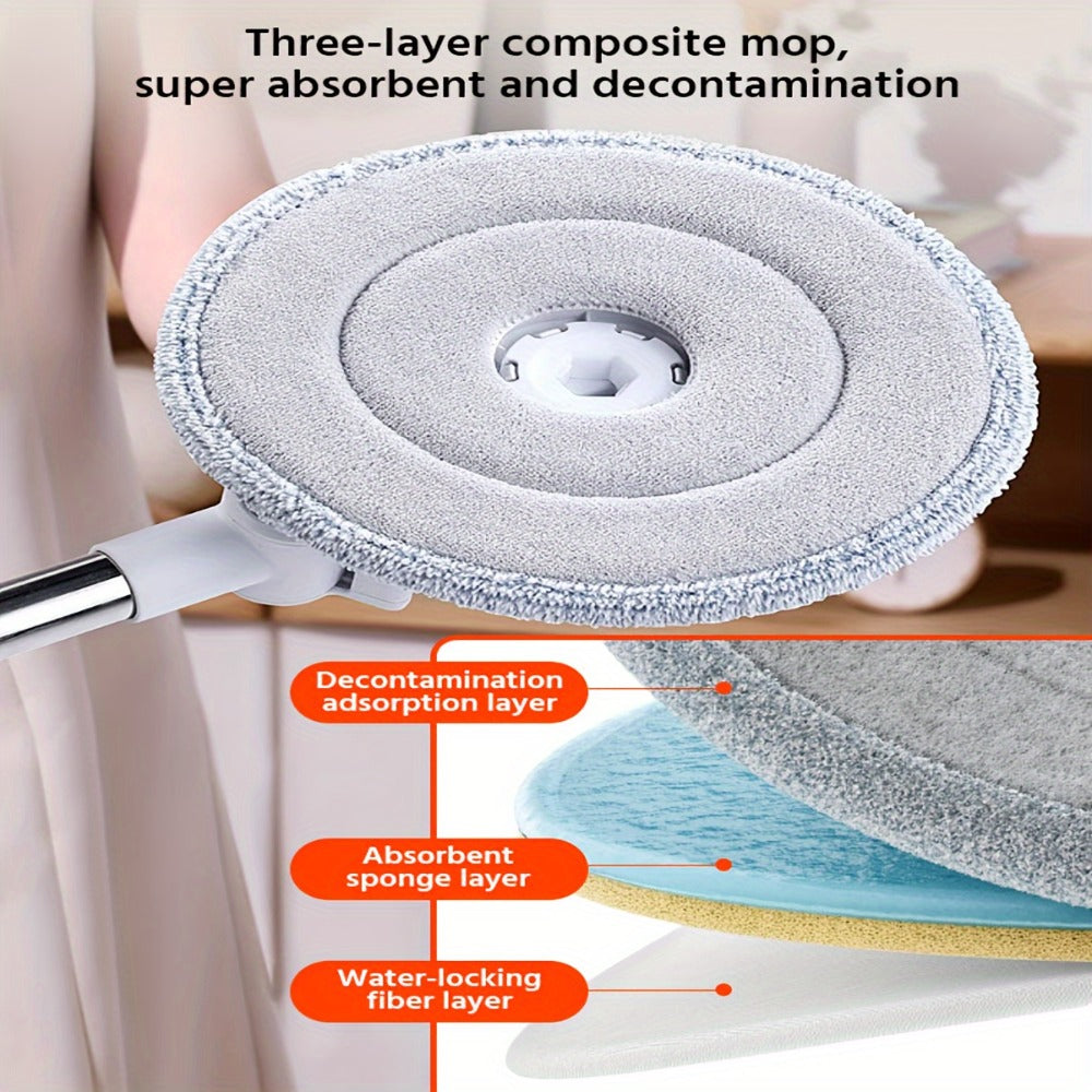Spin Mop and Bucket Set with Wringer, Joybos Hands-Free Self-Wringing Rotating Floor Mop, Sewage Separation Design, 3 Mop Head Types, Dry & Wet Use for Home, Kitchen & Bathroom Floor Cleaning