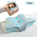 Cervical Neck Pillow for Sleeping - Butterfly Contour Memory Foam Ergonomic Support for Back & Side Sleepers, Slow Rebound Pressure Relief, Cervical Spine Alignment, Machine-Washable Cover, Multi-Color
