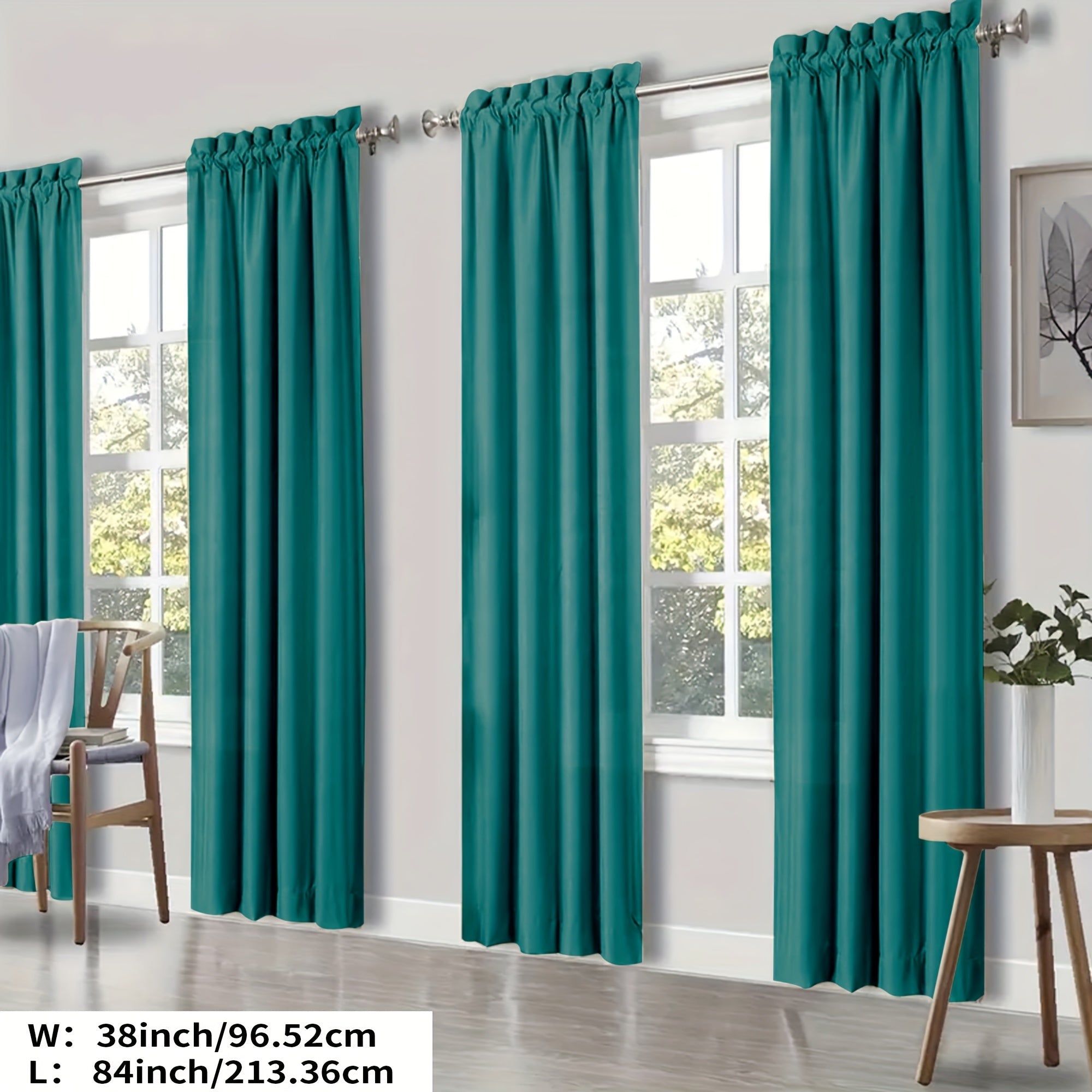 Blackout Curtains 4 Panels Thermal Insulated Room Darkening Drapes ¨C Rod Pocket, Energy Saving, Solid Color for Bedroom & Living Room, 7 Colors & Multiple Sizes