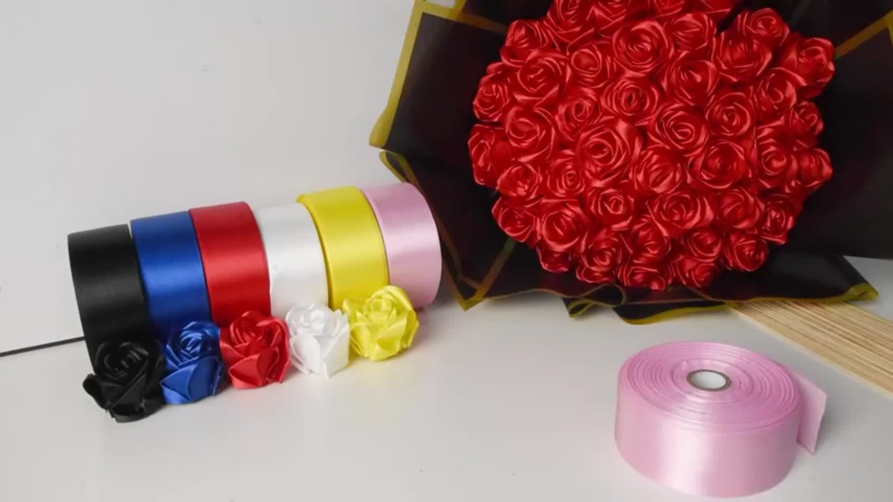Satin Ribbon 1.5 Inch Wide ¨C 8 Rolls 200 Yards Assorted Colors, Solid Color Silk Ribbon for Gift Wrapping, Hair Bows, Wedding, Party, Christmas & DIY Crafts