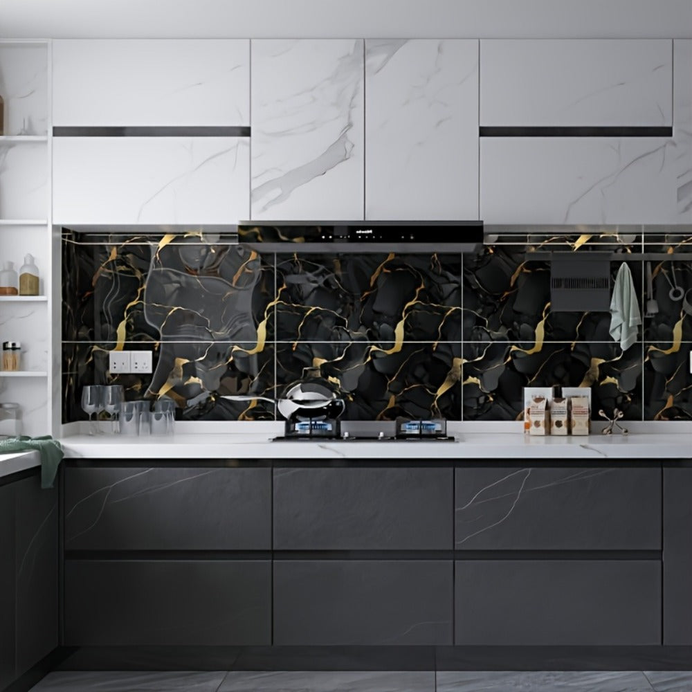 Peel and Stick Wall Tiles 50/100pcs Waterproof PVC Marble Self Adhesive Vinyl Tile Stickers for Bathroom Kitchen Living Room, TV Backdrop Shower Wall Panels Modern Home Decor Easy Installation