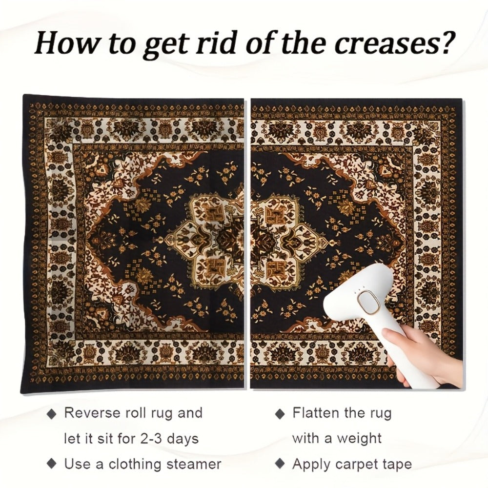 Bohemian Round Rug Large - Soft Non-Slip Machine Washable Vintage Area Rug for Living Room Bedroom Floor Decor