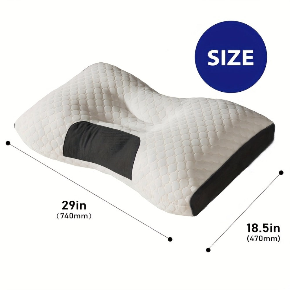 Ergonomic Neck Pillow 2-Pack Orthopedic Contour Support, Removable Zippered Cover, Breathable Fabric, All-Season Cervical Spine Relief, Neck & Shoulder Massager Pillow