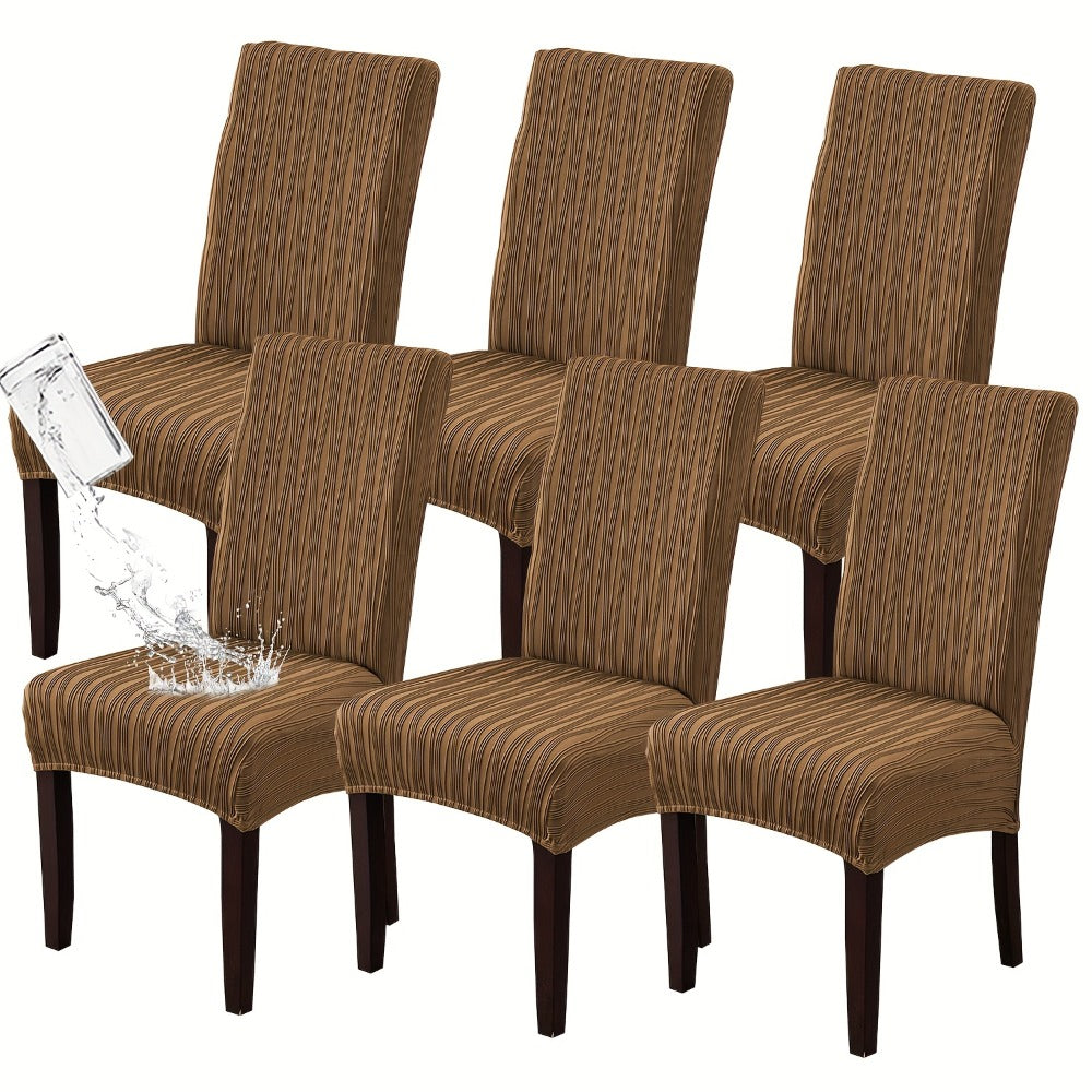 Dining Chair Covers Stretch Slipcovers Set of 4 or 6, Stain Resistant Removable Washable Chair Protector for Home Kitchen Restaurant Wedding, Spandex Jacquard Fabric, 7 Colors Available