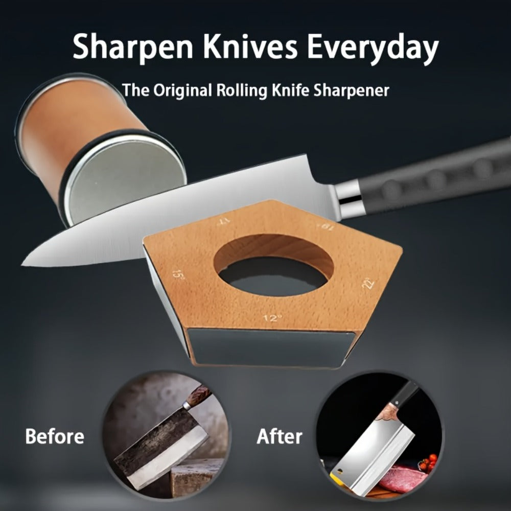 Diamond Rolling Knife Sharpener 2-Angle and 5-Sided Options for Kitchen Outdoor Knives Chef Gift Christmas Halloween Kitchen Accessories