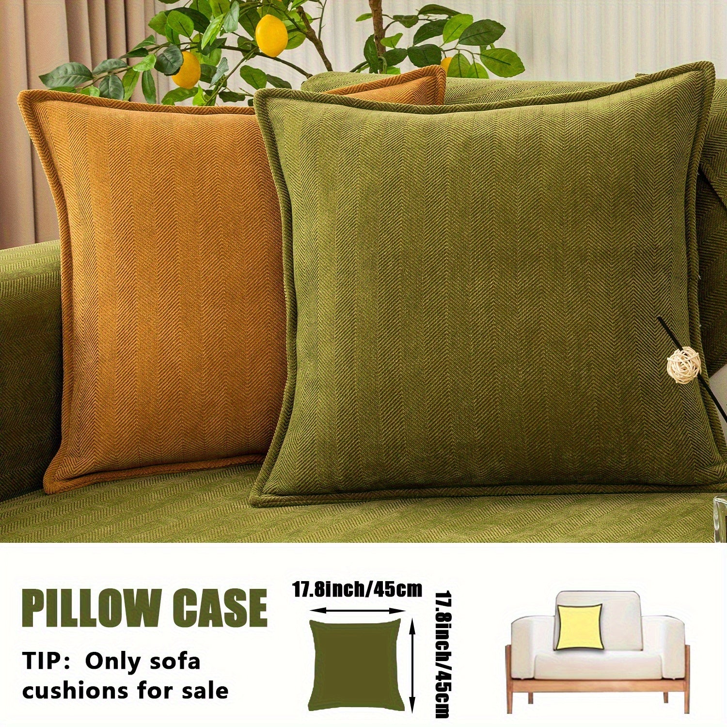 Chenille Ribbed Sofa Cover - Pet Friendly Non-Slip Machine Washable Soft Stretch Slipcover for 1-4 Seater Sectional Sofa Living Room Bedroom Office, 9 Colors