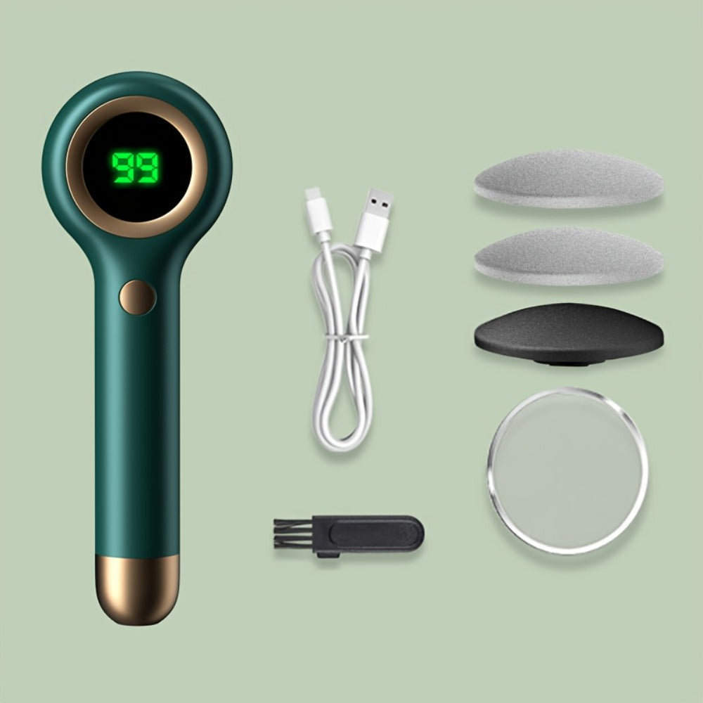 Electric Callus Remover for Feet - Rechargeable Foot File with 3 Interchangeable Heads, 2 Speed Settings & Built-in Vacuum, Professional Pedicure Tool for Smooth Soft Skin