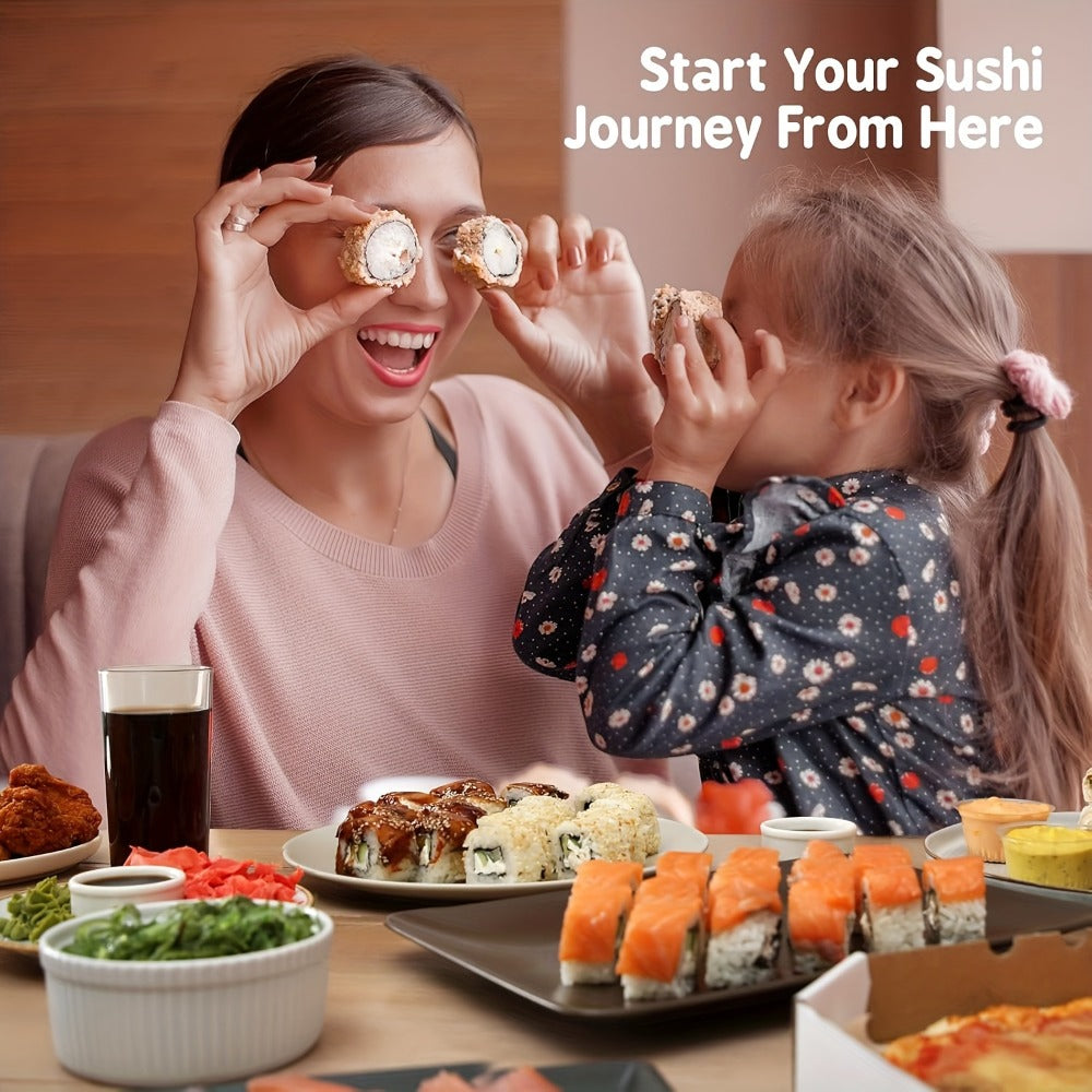 Sushi Making Kit 9/27Pcs with Bamboo Rolling Mats, Rice Molds, Paddle, Knife & Chopsticks ¨C Beginner Set for Home, School, Camping & Gifts