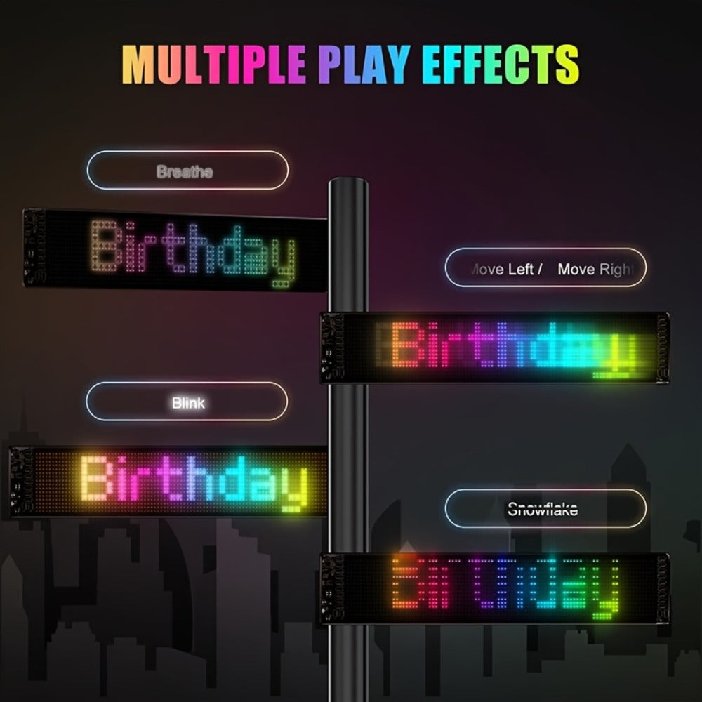 Flexible LED Display Screen Programmable Text & Animation, App & Remote Control, High-Definition RGB Matrix Panel for Any Curved Surface, Unique Gift for Friends & Family, Home Office Party Decoration