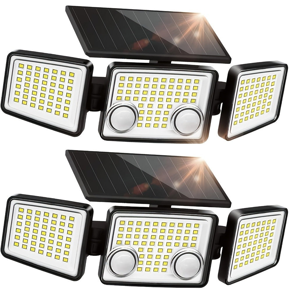 Solar Motion Sensor Light Outdoor ¨C 3000LM 7000K 152 LED Flood Light with Dual Sensor, IP54 Waterproof, 270¡ã Wide Angle & 3 Modes for Garden, Fence & Eaves (2 or 4 Pack)