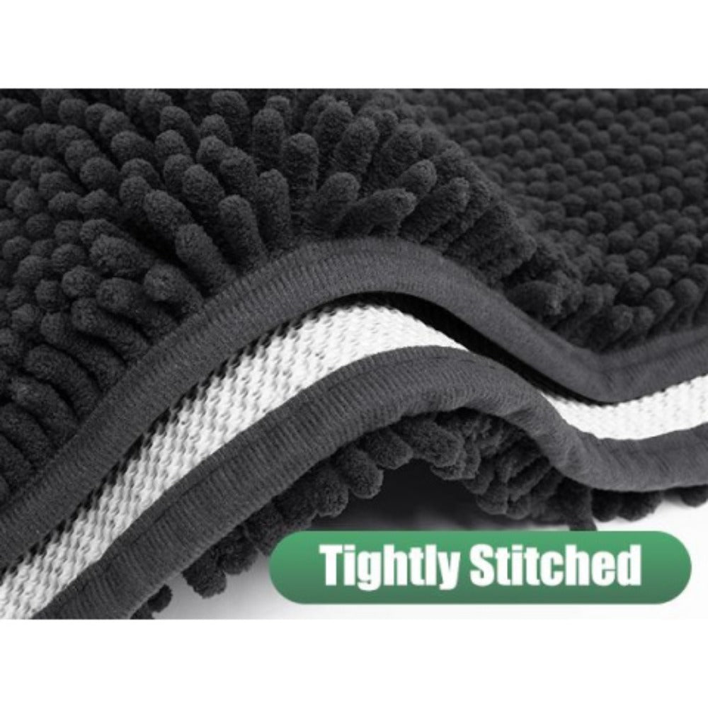 Chenille Doormat Absorbent Non-Slip Washable Indoor Outdoor Mat - Soft Shaggy Entryway Rug for Muddy Paws, Pets & Dogs | Machine Washable Front Door Mat in 18 Colors & 5 Sizes | Anti-Slip Rubber Backing