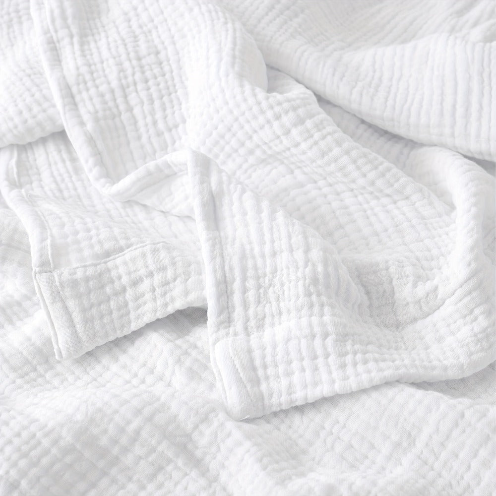 Muslin Blanket 100% Cotton 6-Layer ¨C Breathable Soft Gauze Throw for Couch & Bed, All Season, Machine Washable, 13 Colors, 5 Sizes